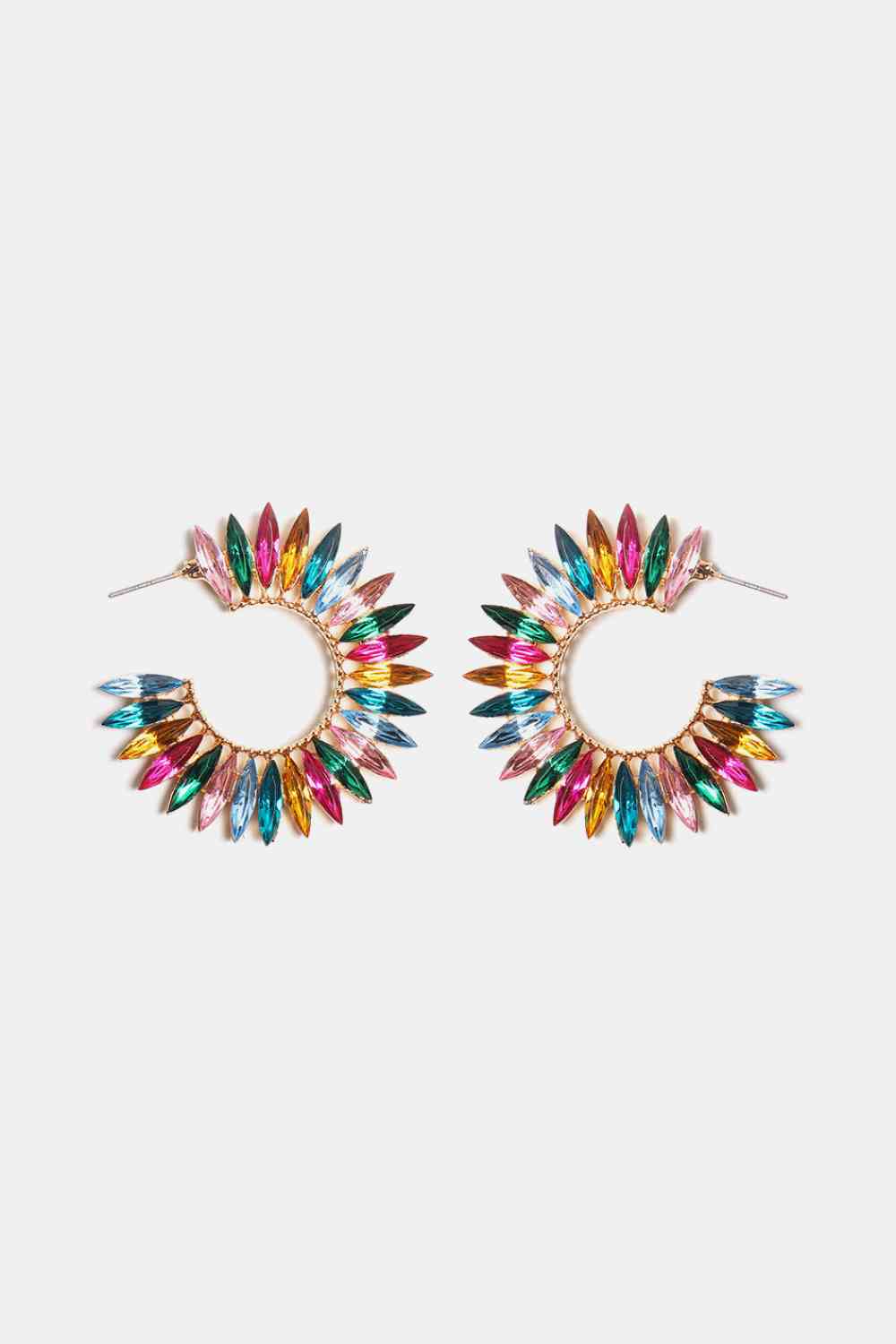 Zinc Alloy Acrylic C-Hoop Earrings